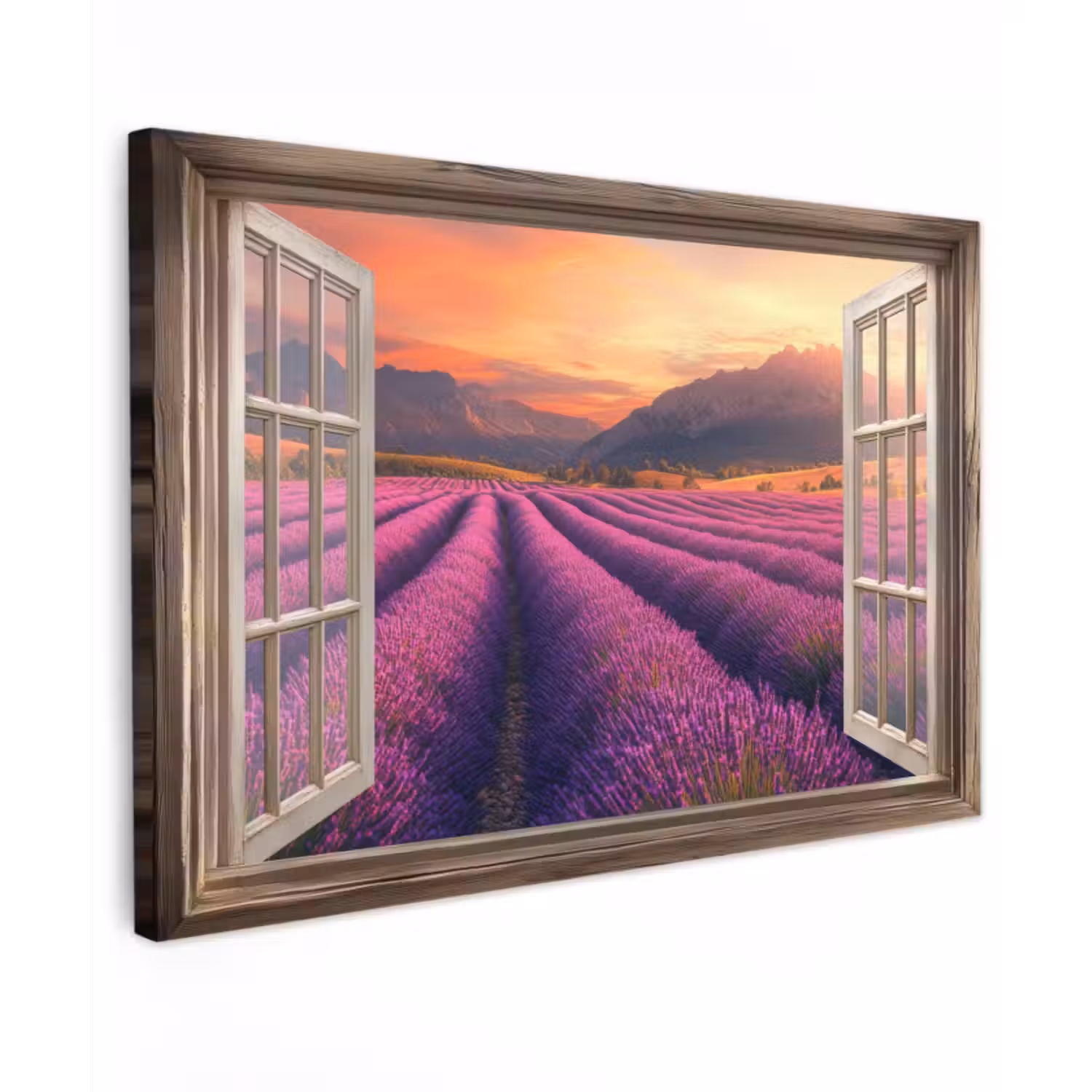 Buiten canvas - Doorkijk - Lavendel - Landschap - Bloemen - Paars
