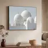 Witte koepels - Helderblauwe lucht - Islamitisch Textielframe zwart klein -sfeer3