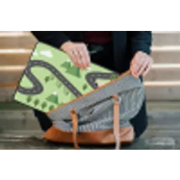 Auto - Bergweg - Natuur - Illustratie laptophoes neopreen klein -tas