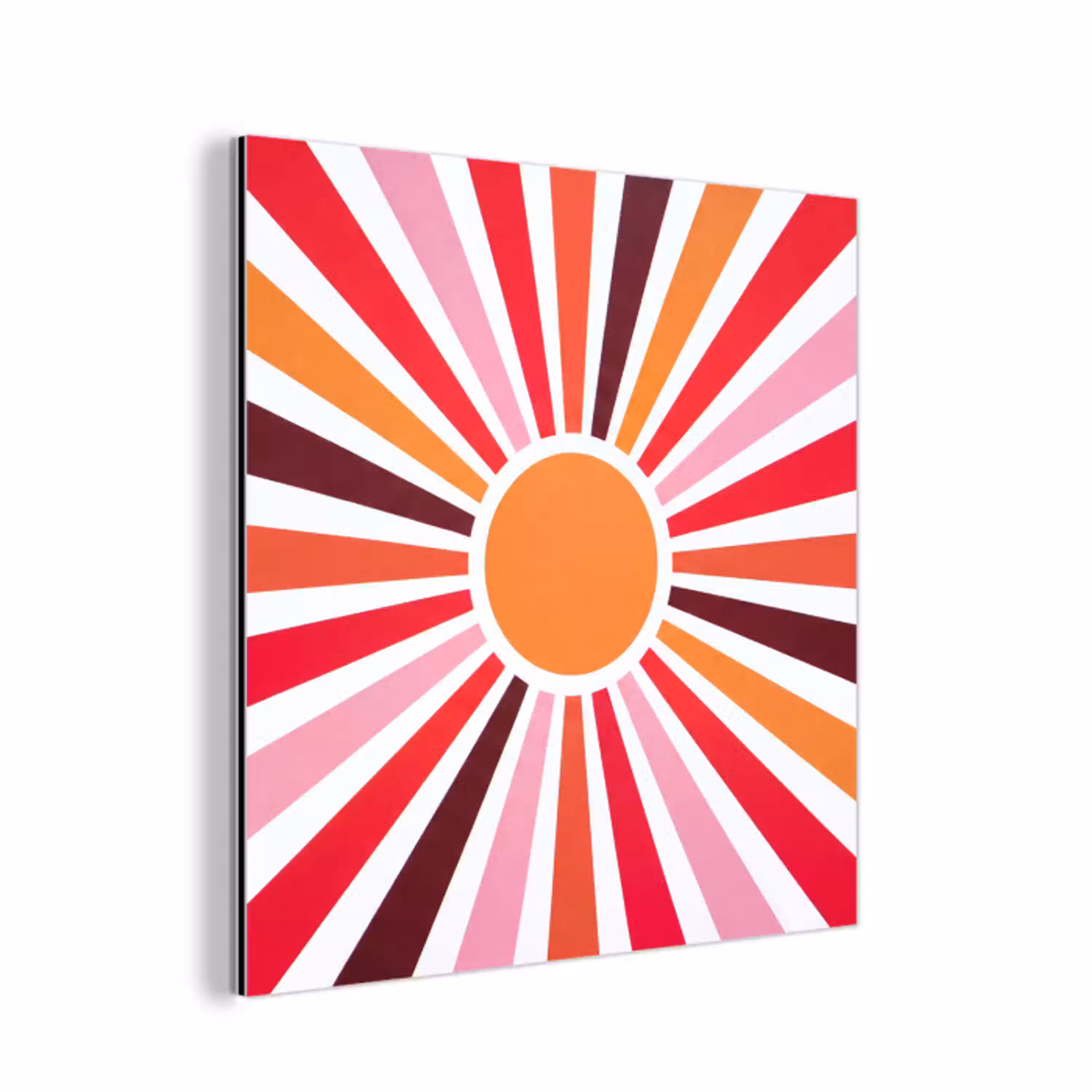 Zon - Stralen - Abstract - Kleurrijk aluminium wit klein -3d