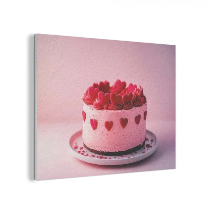 Taart - Hart - Roze PET vilt klein -3d