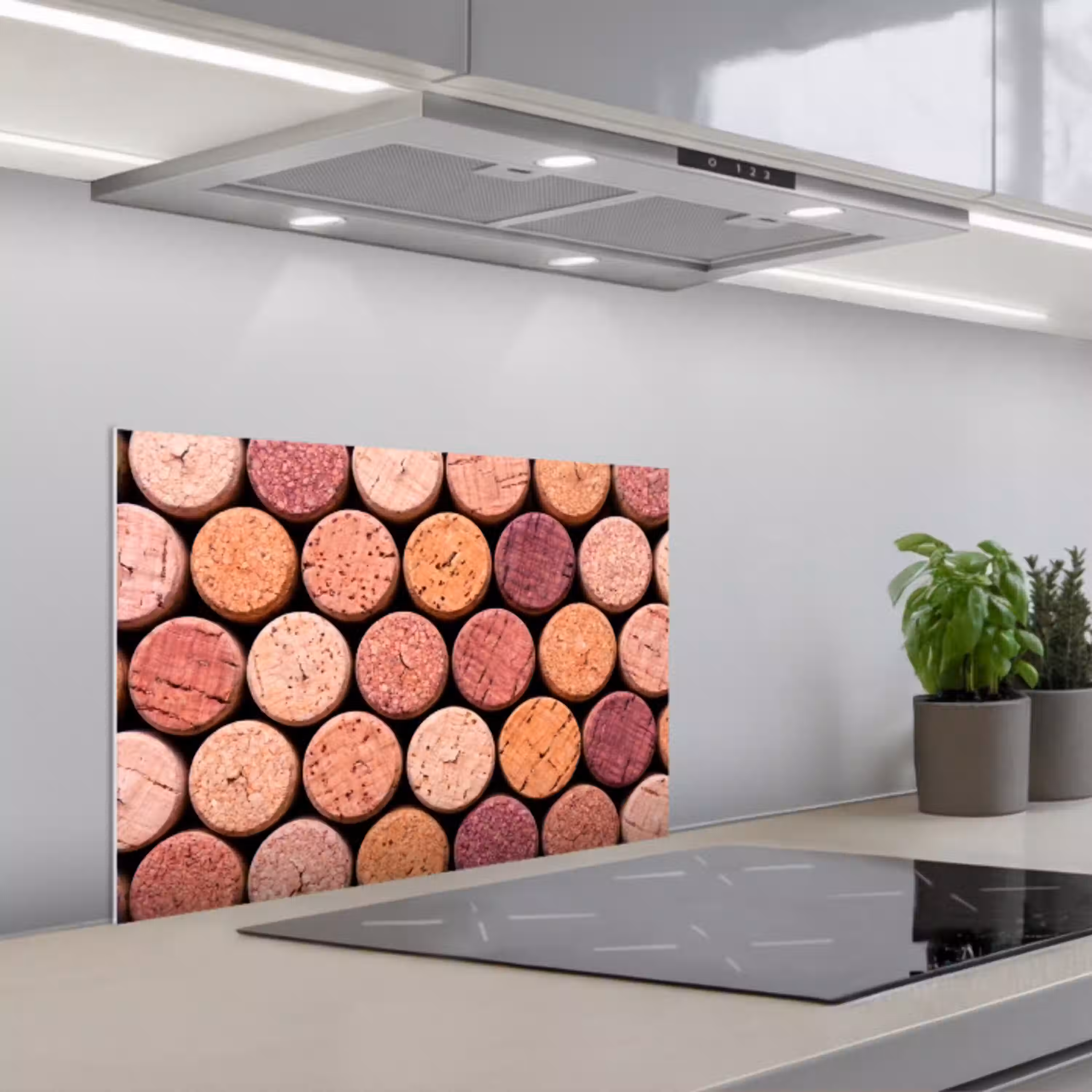 Kurk - Patroon - Abstract - Modern - Rood keuken achterwand spatscherm klein -3d_schuin