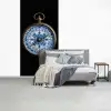 Kompas - Delfts blauw - Zwart fotobehang vinyl groot -slaapkamer