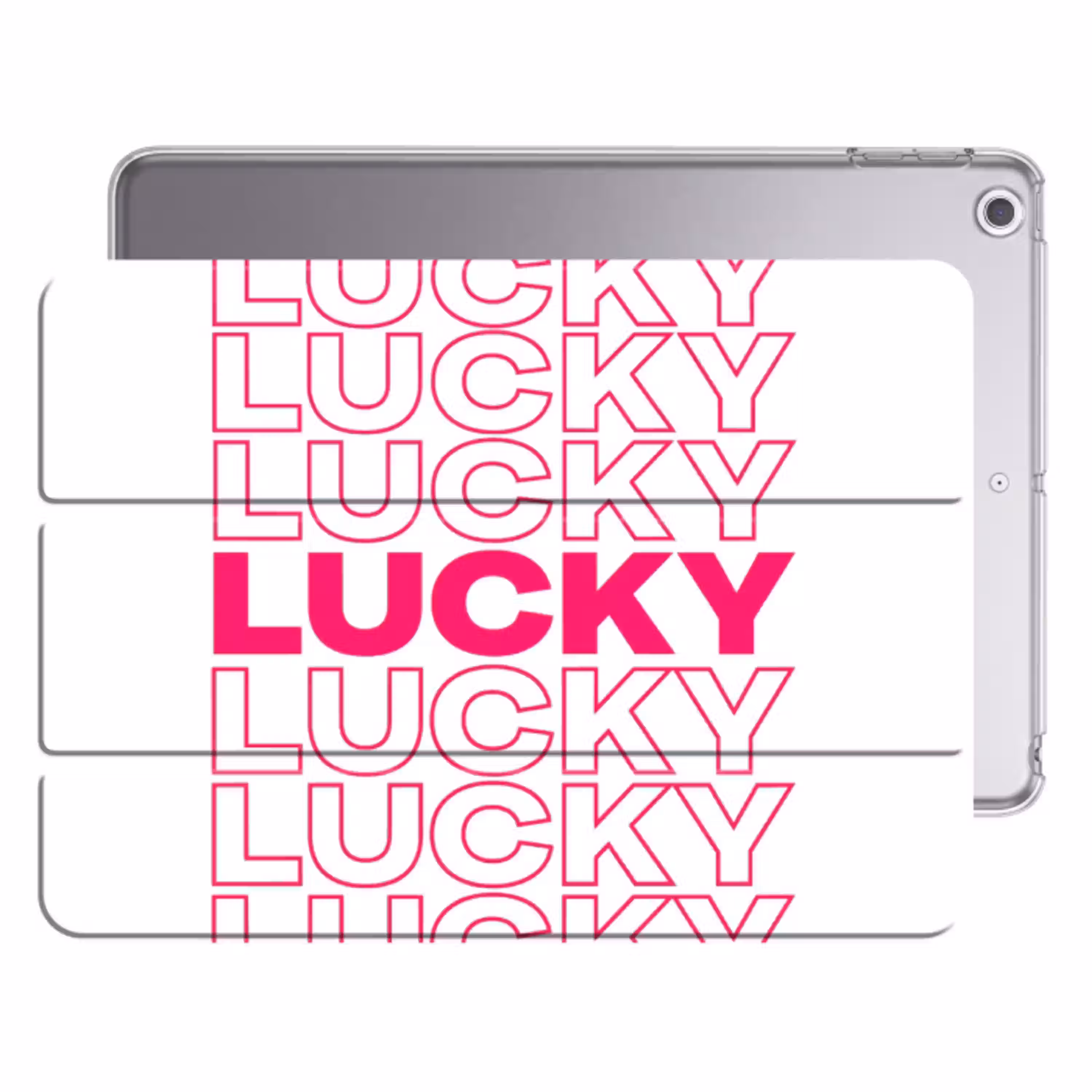 Lucky - Roze - Patroon Apple iPad 2017 middel -threedimensional_3d_global