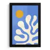 Minimalistisch - Organisch patroon - Blauw fotolijst zwart zonder passe partout klein -3d