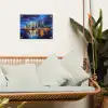 Skyline Toronto - Modern - Stadslicht - Blauw tuinposter los doek klein -sfeer7