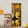 Boom - Verflook - Hert - Natuur - Goud deurposter klein -sfeer4