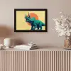 Triceratops - Cirkel - Oranje - Hoorns fotolijst zwart zonder passe partout klein -sfeer5