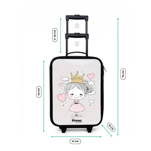 Kleine prinses met hartjes Kinderkoffer - Zwart klein -productfoto_formaten