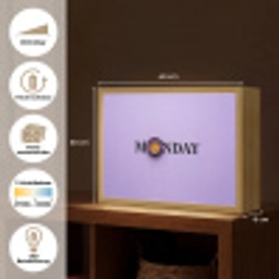 Maandag - Mok - Koffie - Paars Light Box met batterij (Wandlamp) middel -USP_websiteoverzichtDE