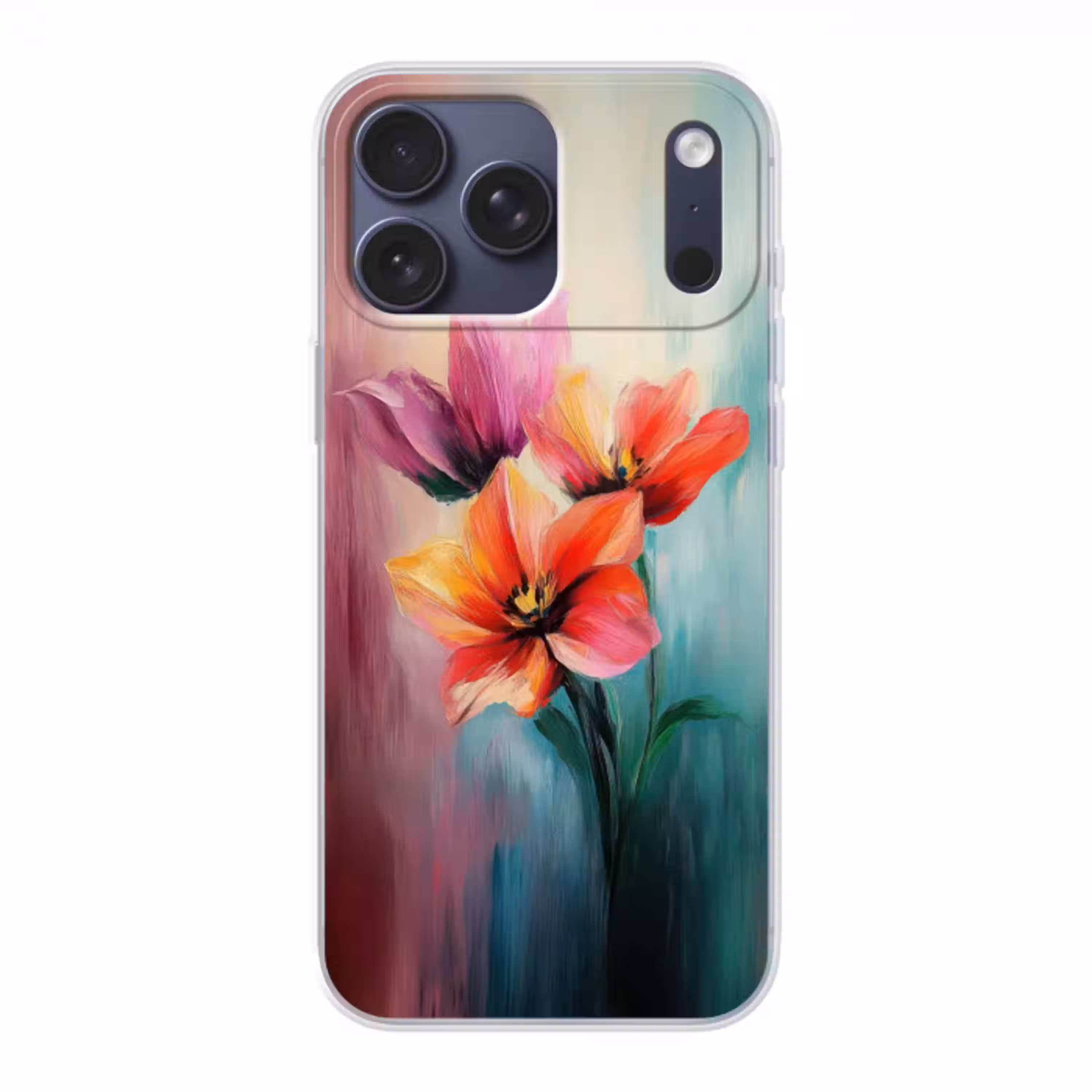 Tulpen - Lichtreflecties - Kleurverloop Telefoonhoesje iPhone 17 Pro Max klein -3d