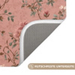 Botanisch - Bloemen - Roze Badmat klein 997 -USP_AntislipDE