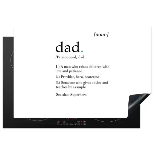 Spreuken - Papa definitie - Quotes - Dad Inductie beschermer vinyl 3mm klein -3d