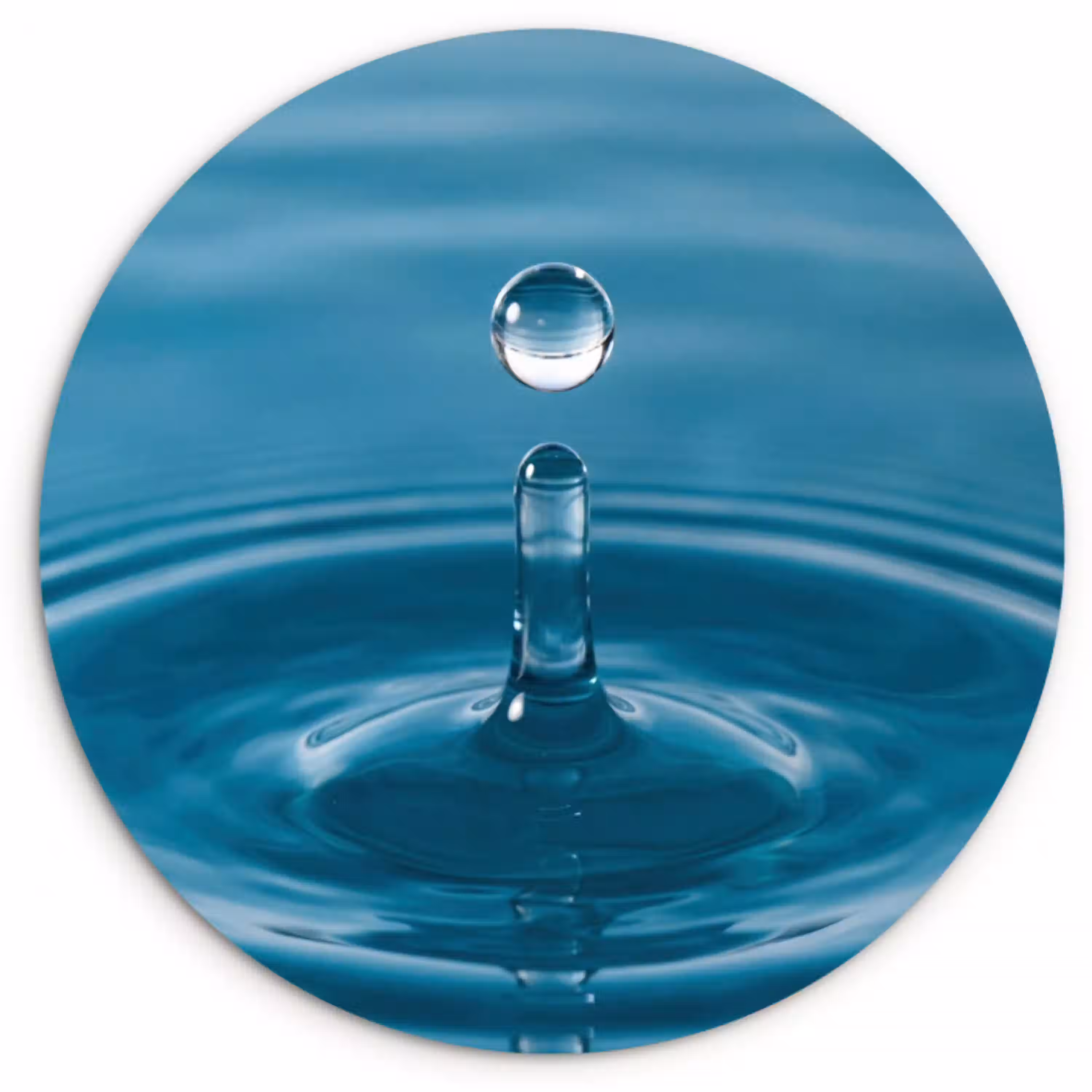 Waterdruppel - Water - Oppervlakte Wandcirkel kunststof plaat 5mm dik klein -3d