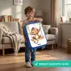 Vrolijk aapje op een schommel illustratie Kinderkoffer - Blauw klein -sfeer2_NL