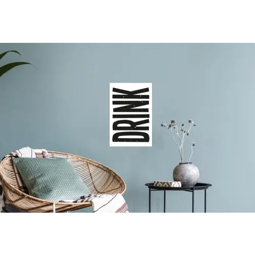 Drink - Zwart - Wit - Decoratie Muursticker klein -plant