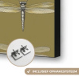 Libellen - Patroon - Groen Textielframe zwart klein 947 -USP_ophangsysteemNL