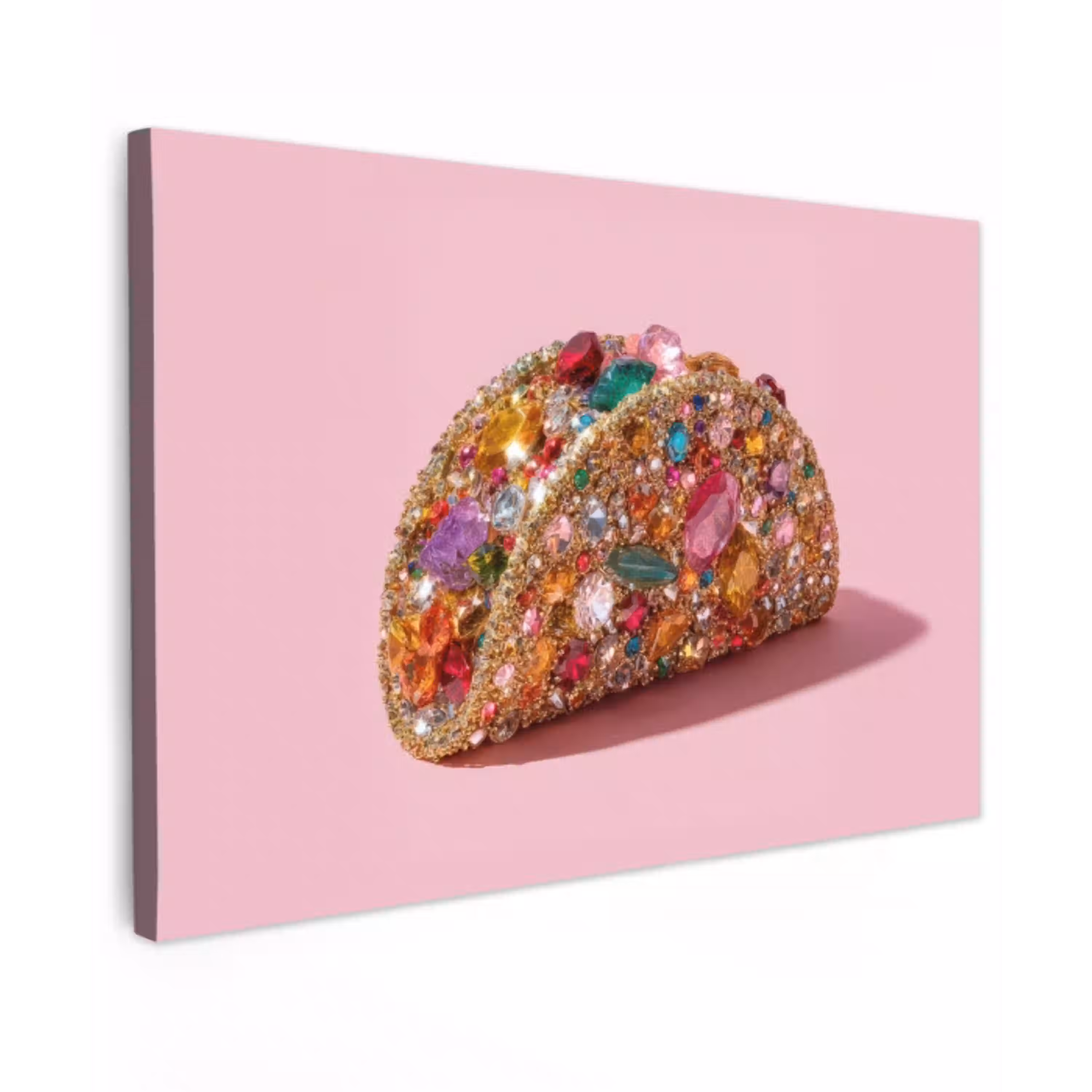 Taco - Kleurrijk - Edelstenen - Goud canvas 2cm klein -z3d
