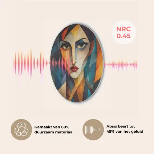 Portret - Abstract - Vormen Akoestische PET Vilt - Rond klein -USP_NL