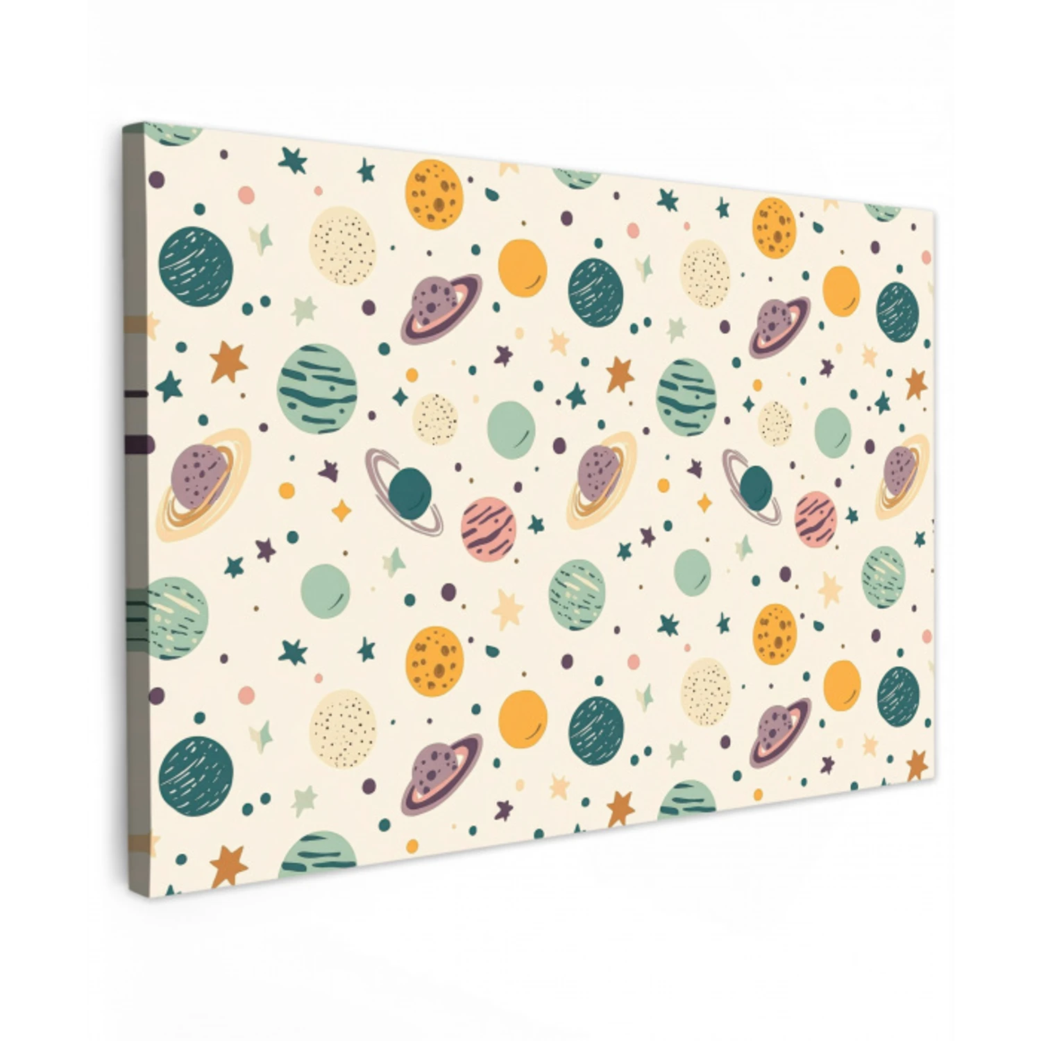 Planeten - Retro - Kleurrijk canvas 2cm klein 34 -z3d