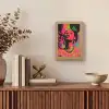 Vrouw - Microfoon - Neon Light Box met kabel (Tafellamp) klein -sfeer2
