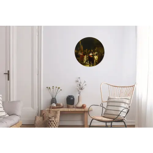 De Nachtwacht - Rembrandt van Rijn Wandcirkel aluminium klein -woonkamer