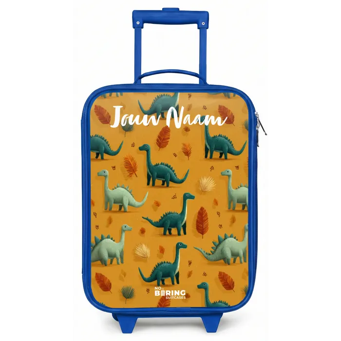 Dino - Dieren - Patroon Kinderkoffer - Blauw klein -zz3dotto