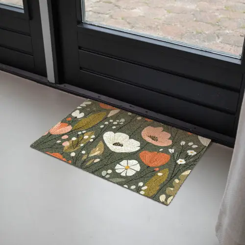Bloemen - Illustratie - Groen Deurmat klein -sfeer2
