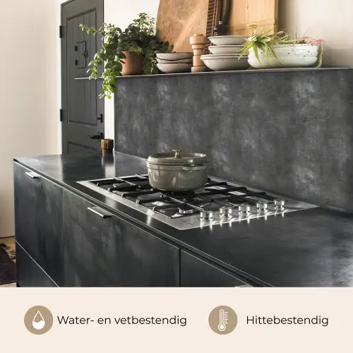 Donkergrijs - Ruw - Beton keuken achterwand 2 middel 871 -usp_NL