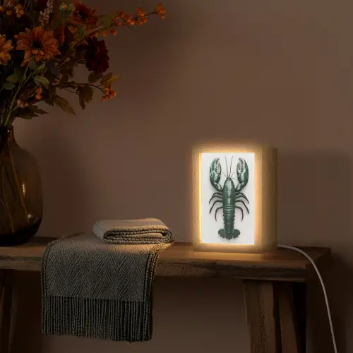 Kreeft - Glossier - Groen - Wit Light Box met kabel (Tafellamp) klein -sfeer4
