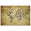 Wereldkaart - Vintage - Antiek - Bruin - Papier poster papier klein -3d