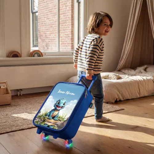 Darius Dino Kinderkoffer - Blauw klein -sfeer1