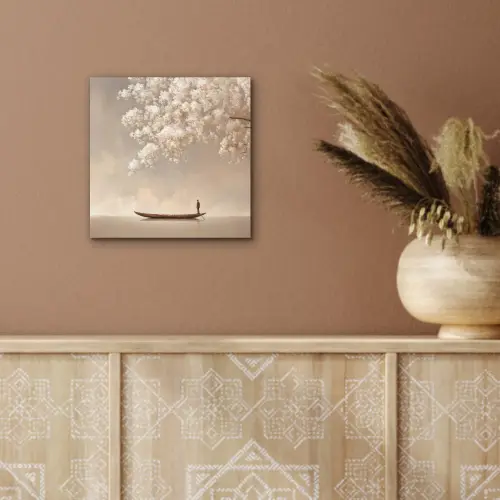 Bloesems - Wit - Boot - Minimalistisch aluminium wit klein -sfeer4