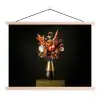Exotisch - Boeket - Vaas - Goud textielposter latten blank klein -3d