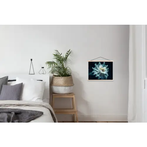 Zeewezen - Wit - Golven - Water textielposter latten blank klein -woonkamer