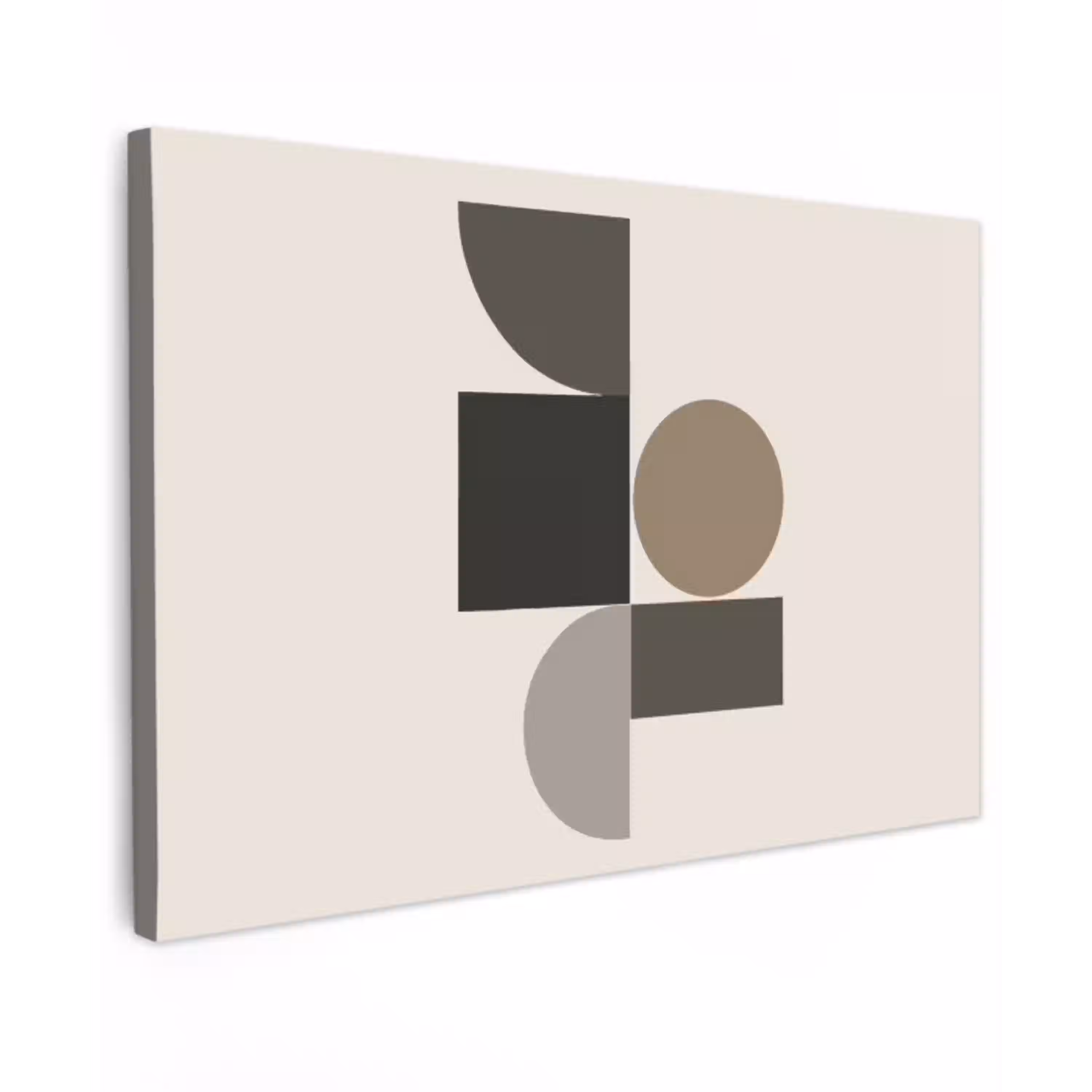 Aardetinten - Abstracte compositie - Eenvoudige vormen canvas 2cm klein -z3d
