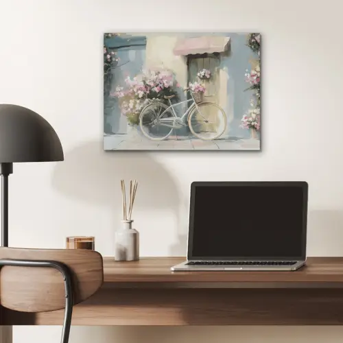 Fiets - Pastelkleuren - Bloemen PET vilt klein -sfeer5