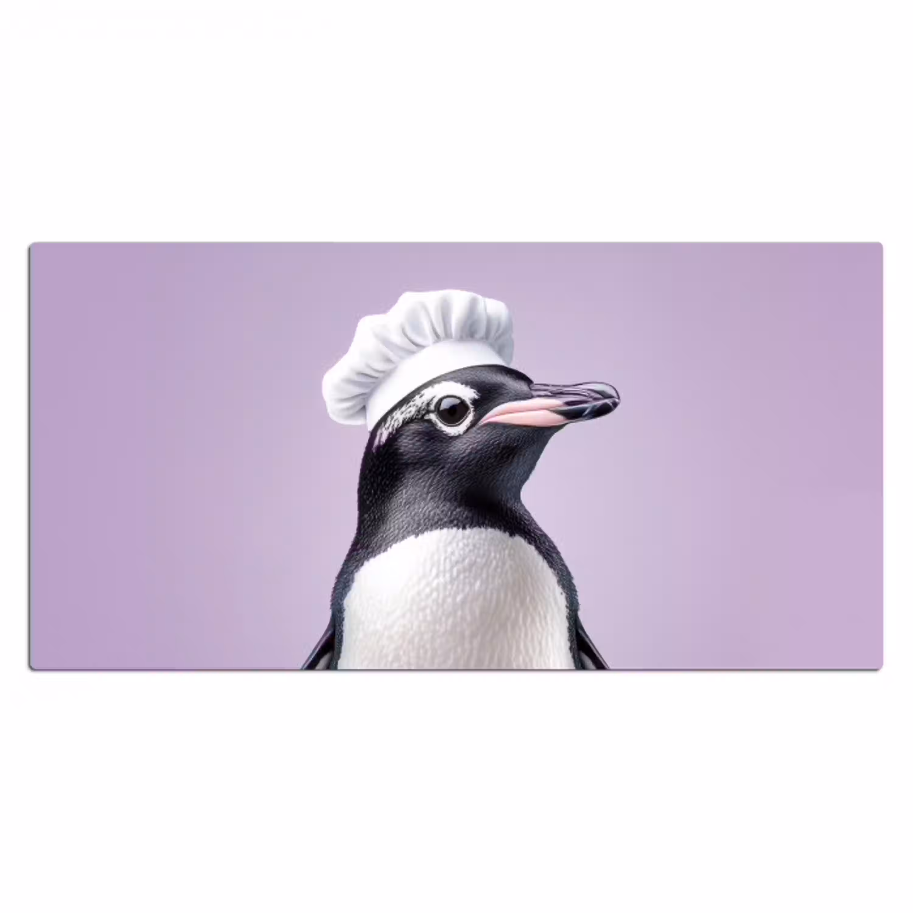 Pinguïn - Koksmuts - Lief - Paars Muismat XXL klein -3d_leeg