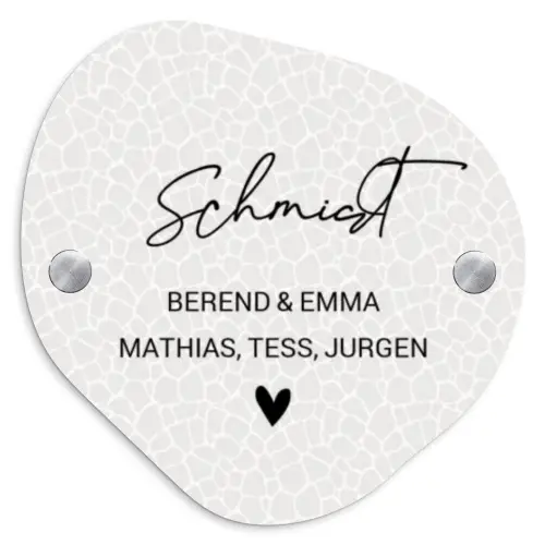 Lichte mozaïek - Sierlijk Naambord Organisch middel -3d