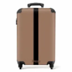 Minimal - Warm bruin met zwarte streep NBS - Handbagage koffer - Unisex middel -productfoto_recht