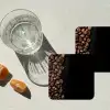 Koffiebonen - Zwart - Eenvoudig onderzetter kurk middel -sfeer4