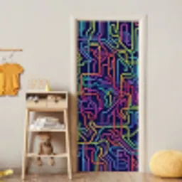 Retro - Abstract - Neon deurposter klein -sfeer4