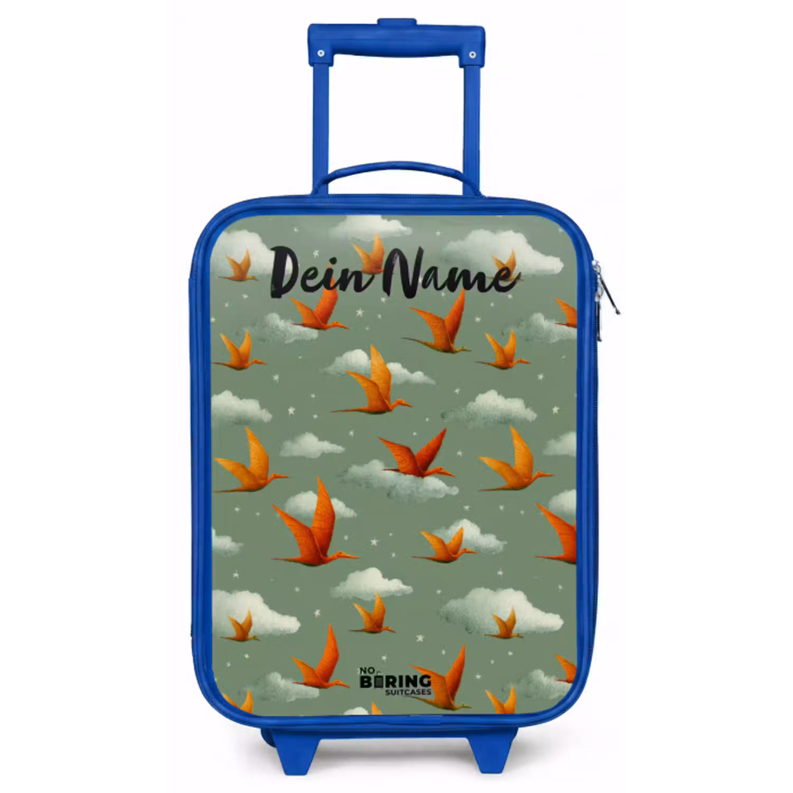 Patroon - Dino - Pterosaurussen Kinderkoffer - Blauw klein -zz3dotto