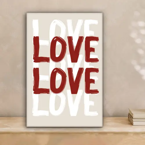 Love - Rood - Tekst canvas 2cm klein -sfeer1