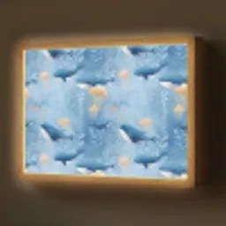 Walvissen - Oceaan - Blauw Light Box met batterij (Wandlamp) middel 907 -z3d_website
