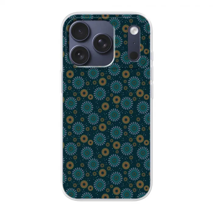Blauw - Patroon - Retro Telefoonhoesje iPhone 17 Pro klein 878 -3d