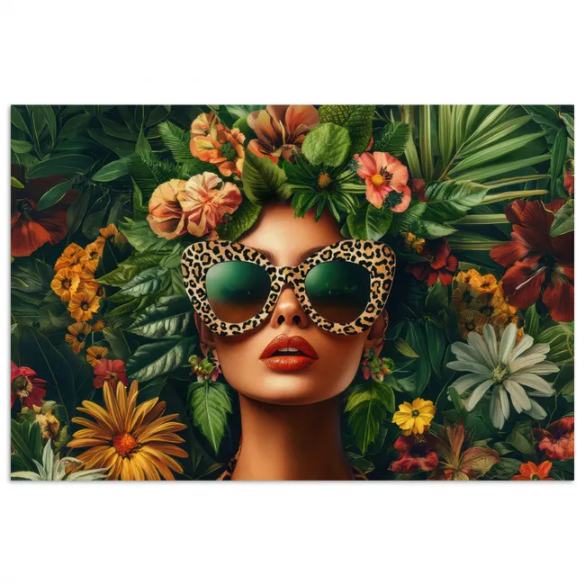 Poster - Vrouw - Panterprint - Jungle - Natuur - Luxe