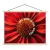 Close up - Bloem - Quote - Rood textielposter latten blank klein -3d