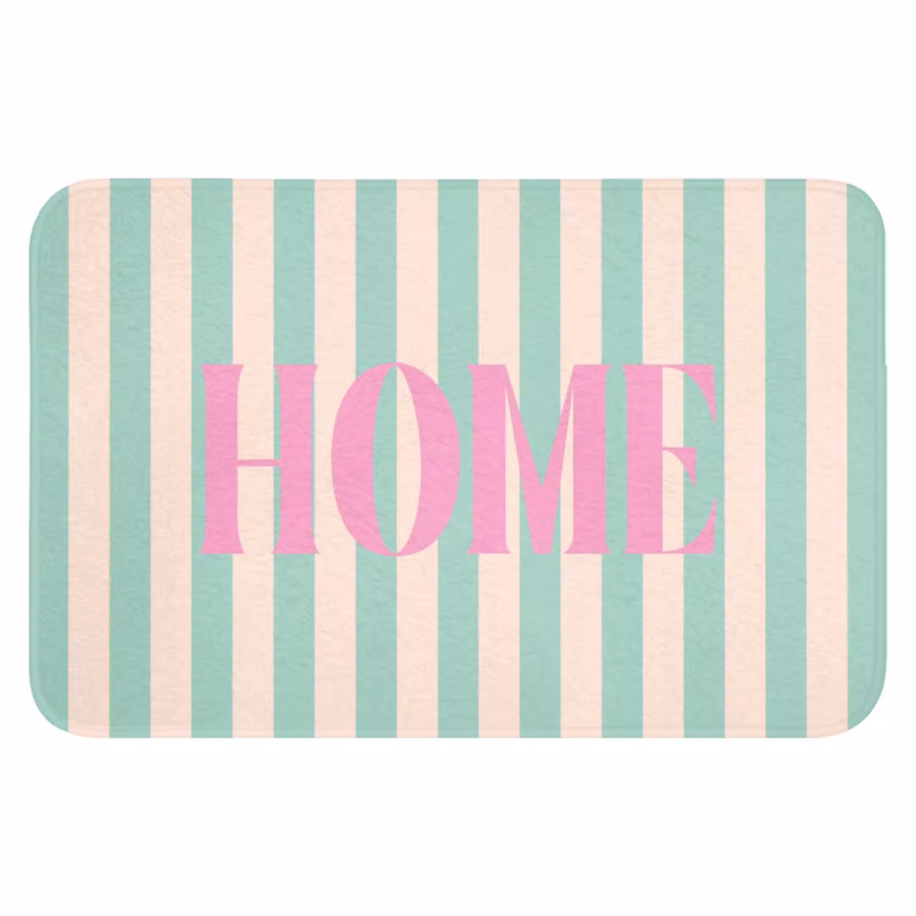 Roze - Groen - Strepen - Home WCmat klein -3d