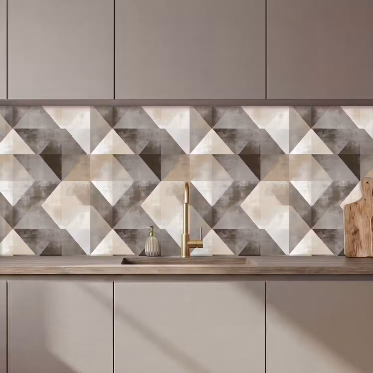 Küchenrückwand - Geometrisch - Motiv - Erdtöne